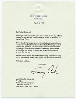 Letter from Jimmy Carter to PMK